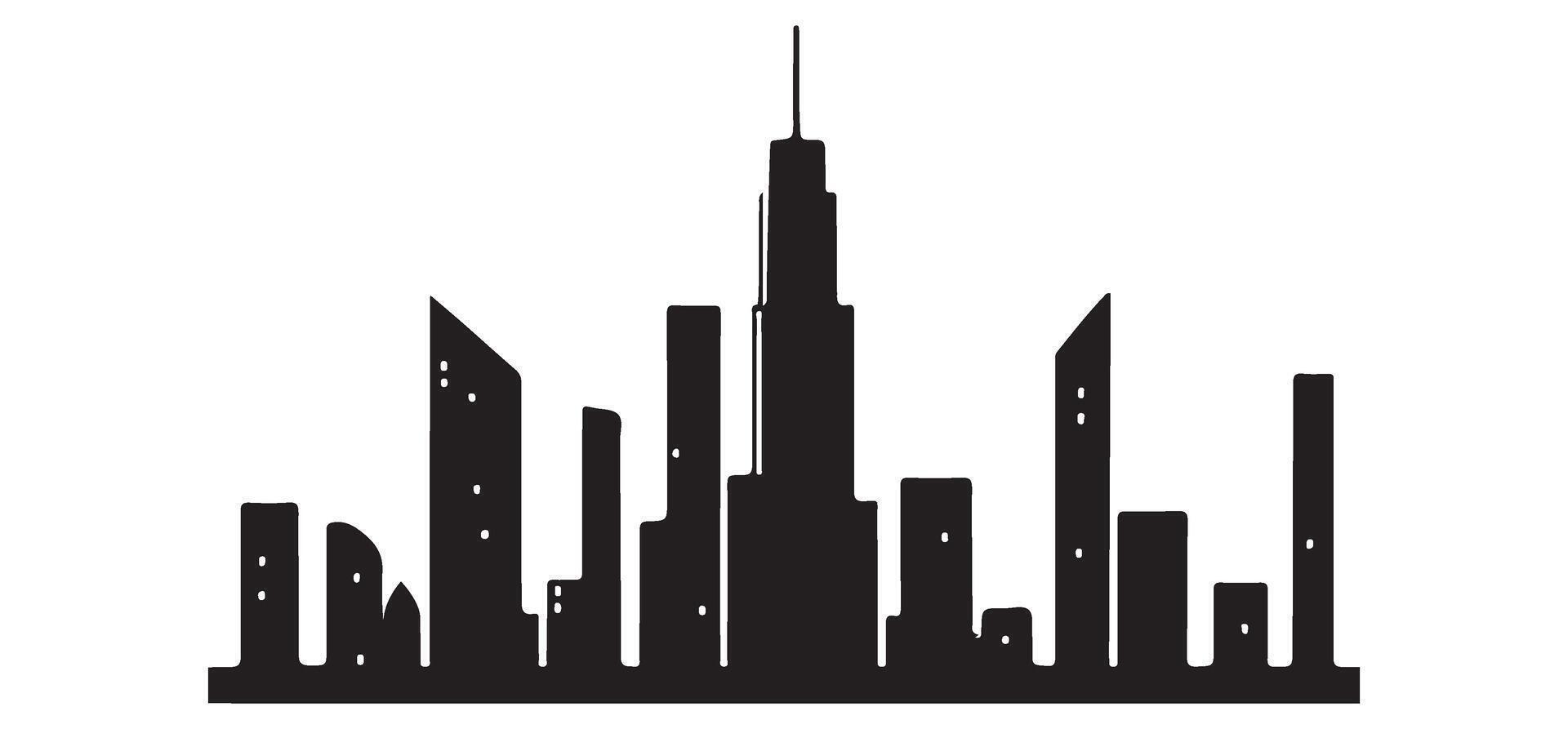 Cityscape Silhouette Illustration for Urban Design vector