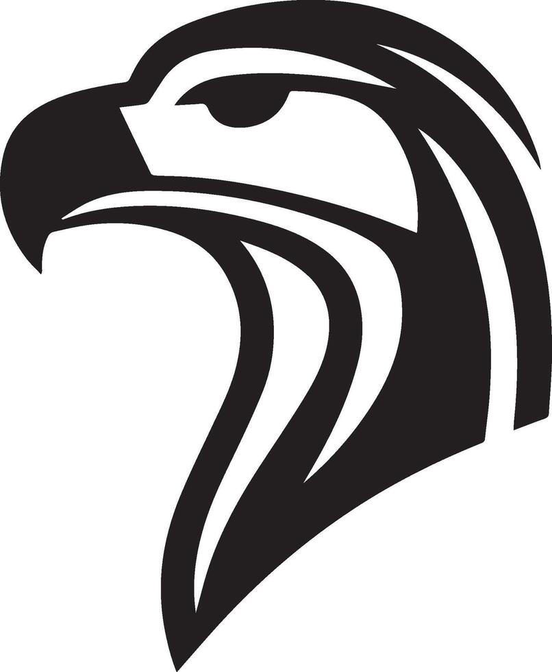Eagle head character mascot outline silhouette vector