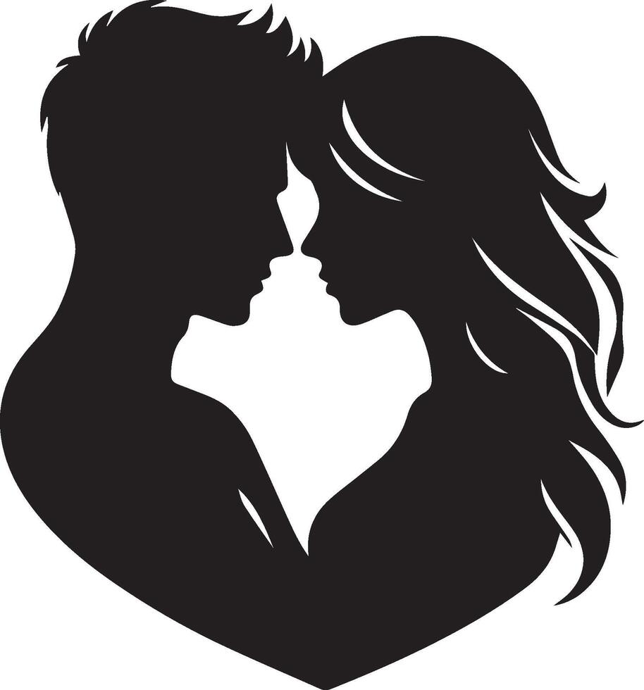 unrecognizable silhouette of a couple hugging each other on isolated white background . vector
