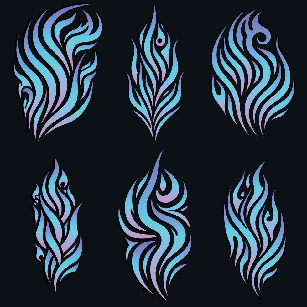 Colorful Gradient Tattoo Pattern Design vector