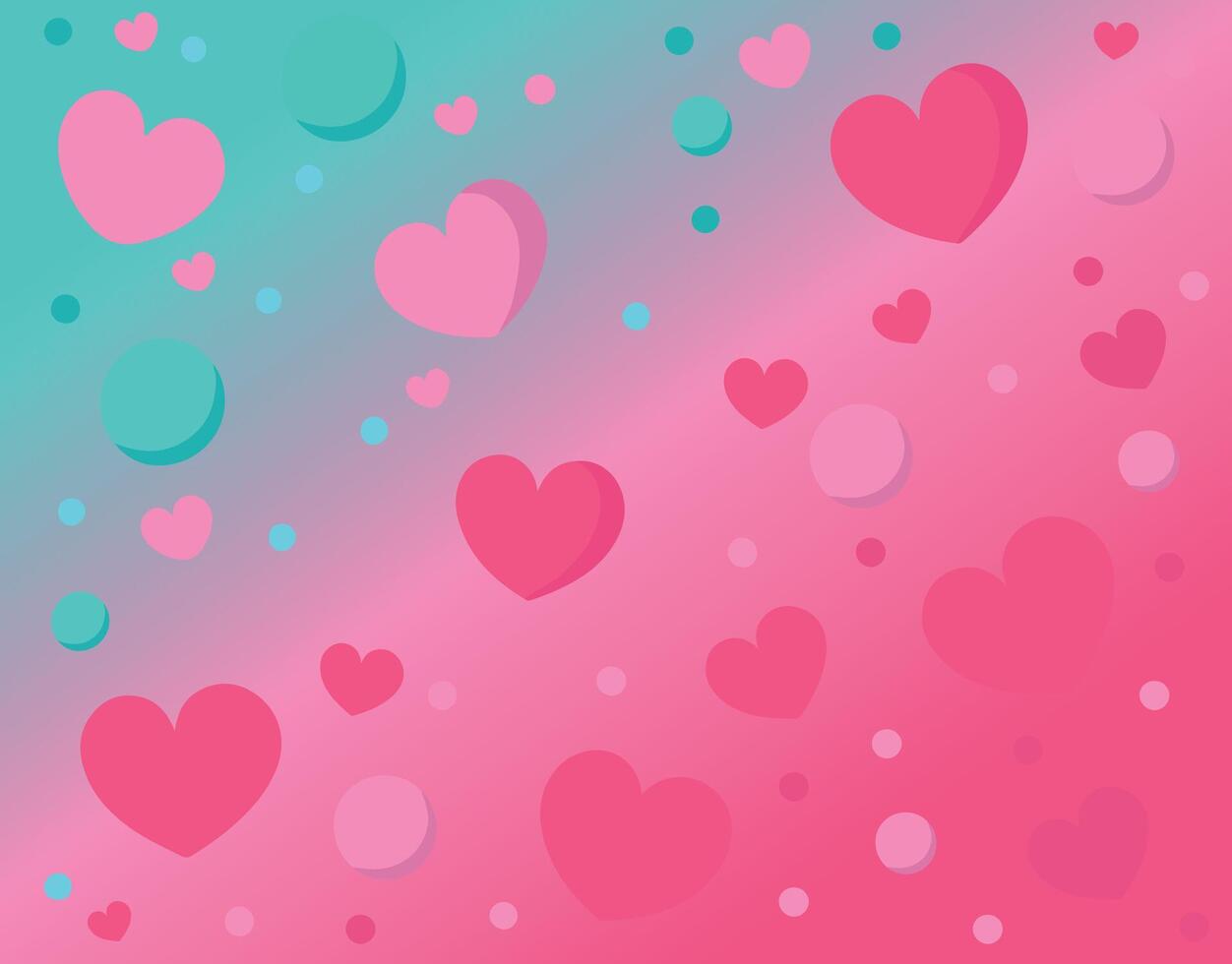 Romantic Gradient Hearts Background Design vector