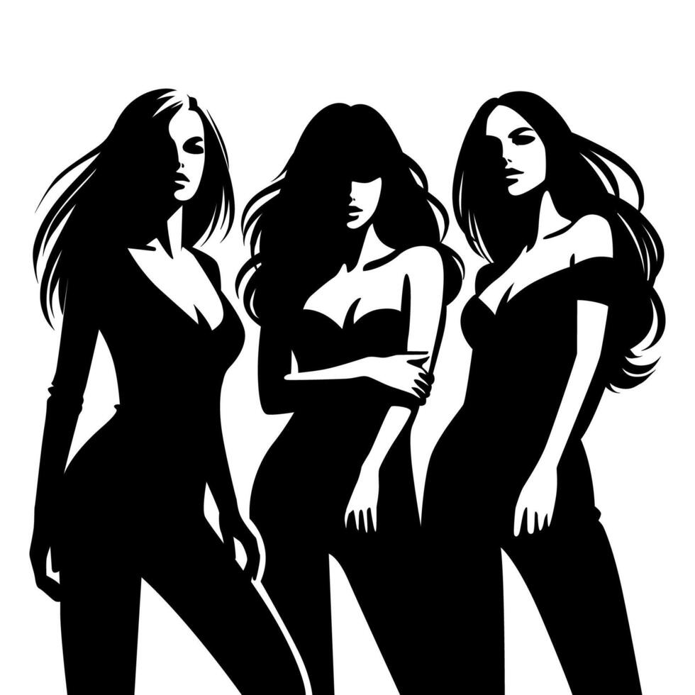Silhouette of female fashion model . Element design for poster, business advertising, backdrop, banner. Eps 10 vector