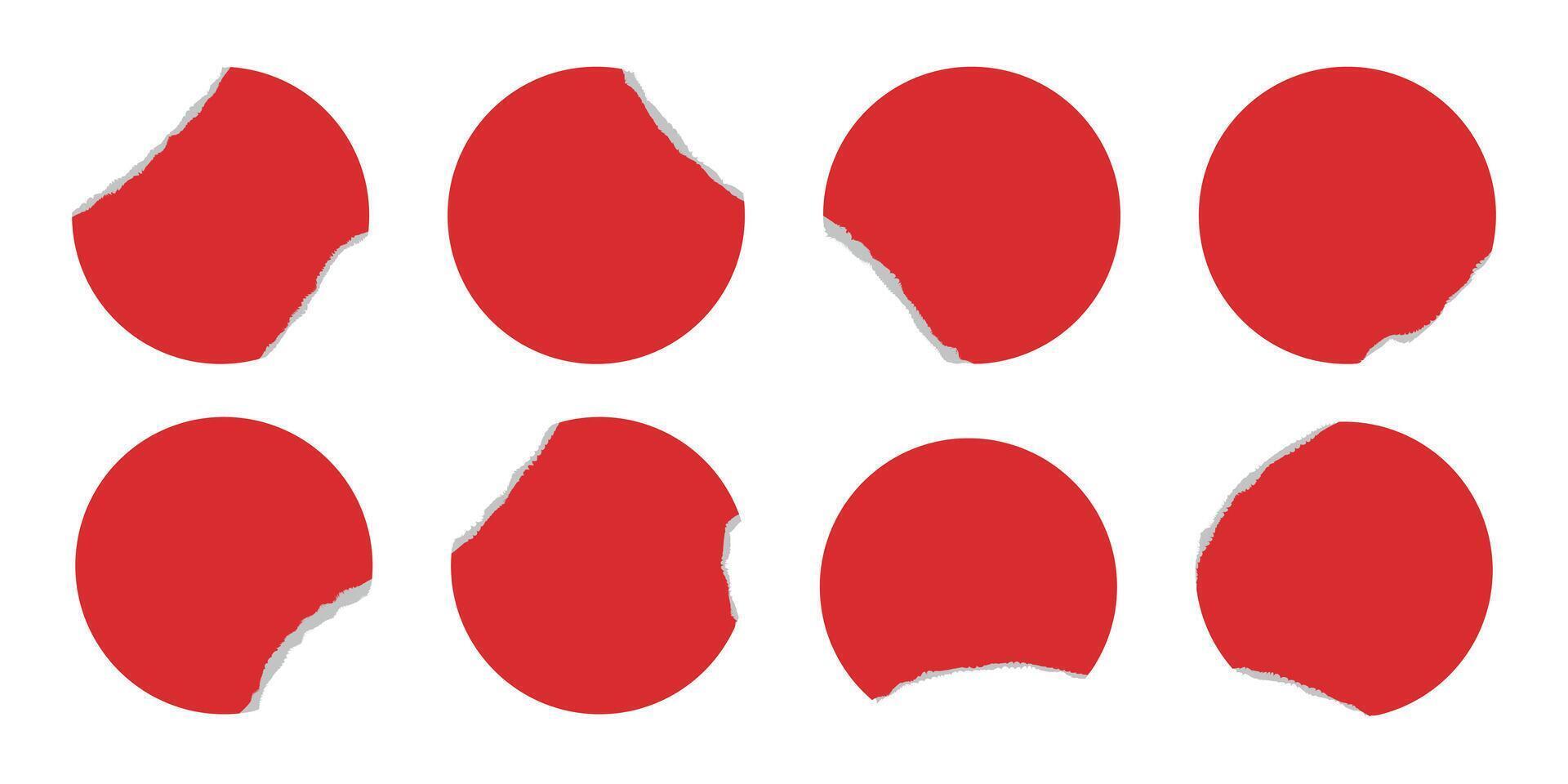 Abstract Red Circles Featuring Unique Cutouts Perfect for Creative and Artistic Designs vector