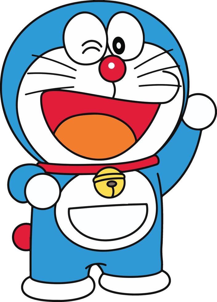 Doraemon Hi Five vector