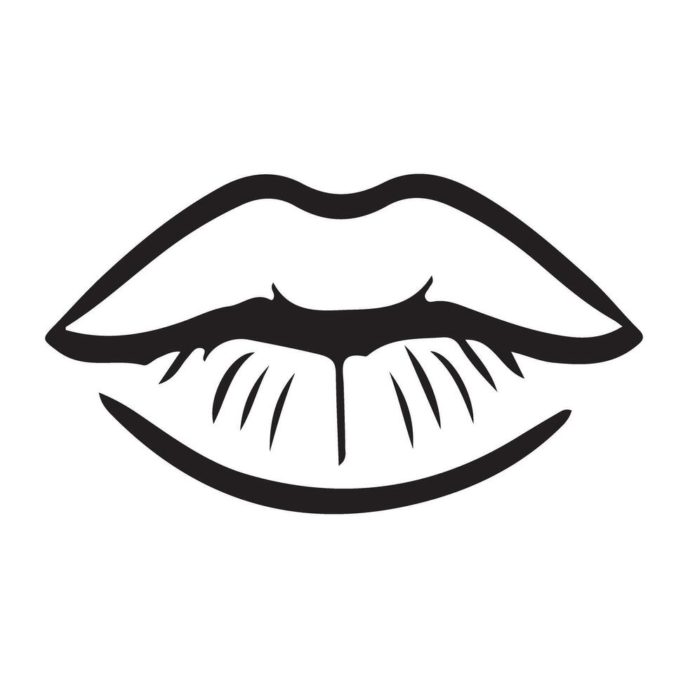 Silhouette Illustration of Lips vector