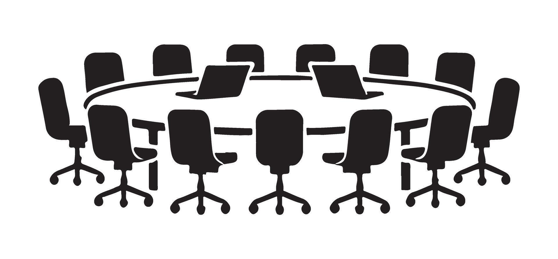 Business Meeting Illustration Round Table Conference vector