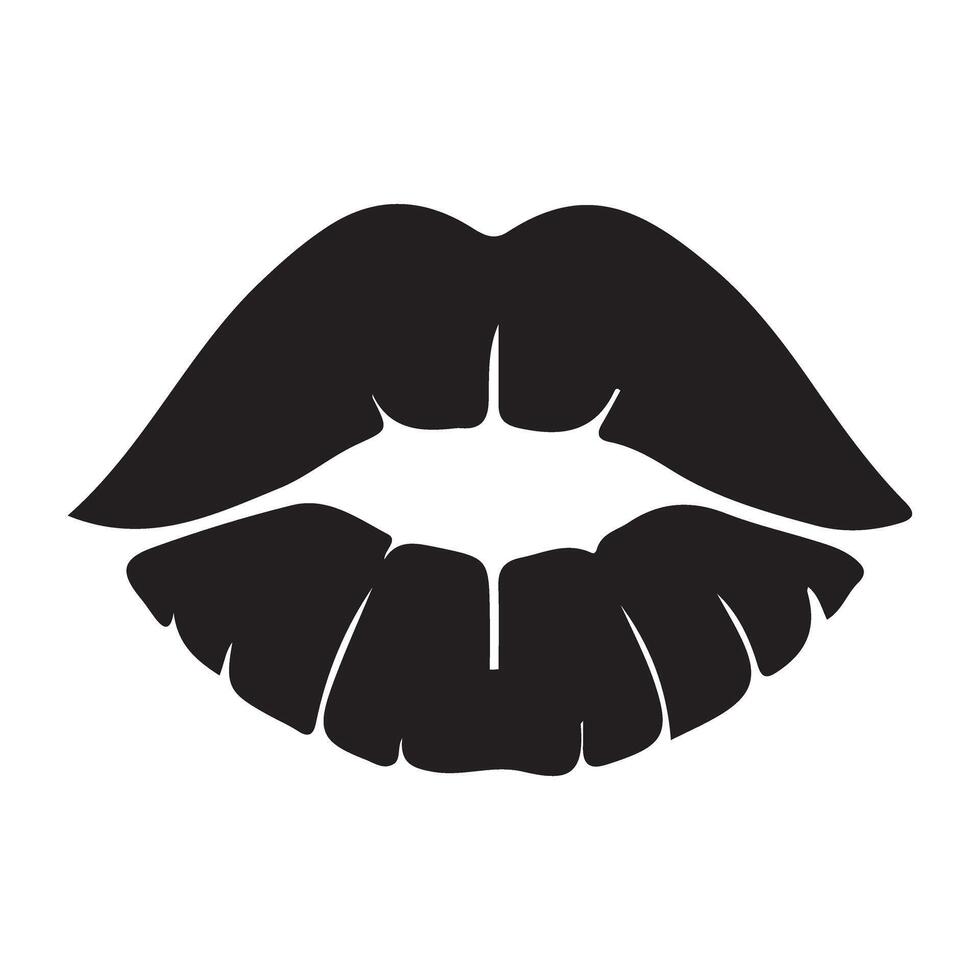 Silhouette of Open Lips Illustration vector