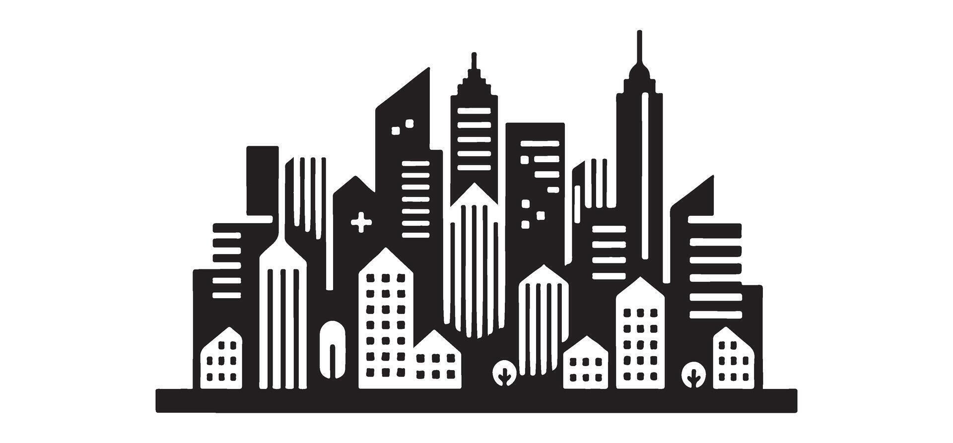 Silhouette Cityscape Illustration Urban Skyline vector