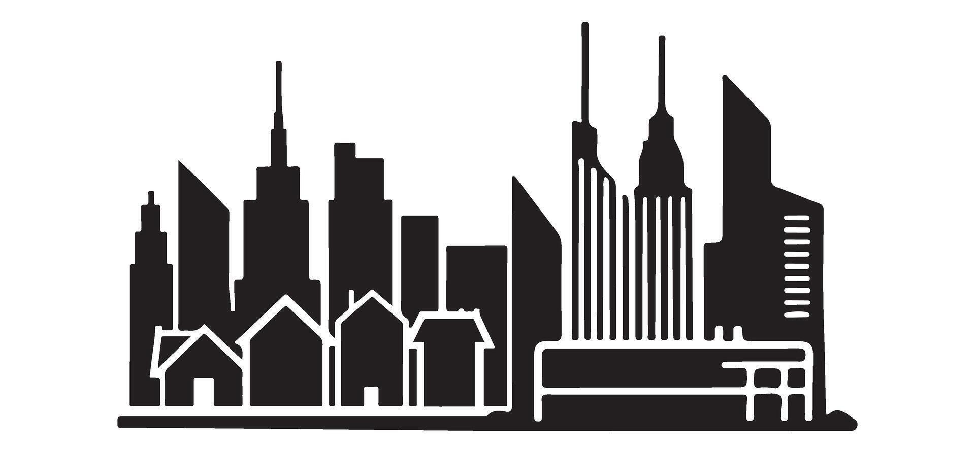 Unique Cityscape Silhouette Illustration vector