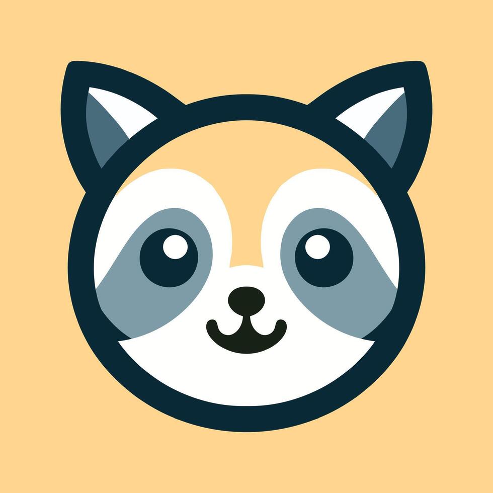a cartoon raccoon with a big smile on its face vector