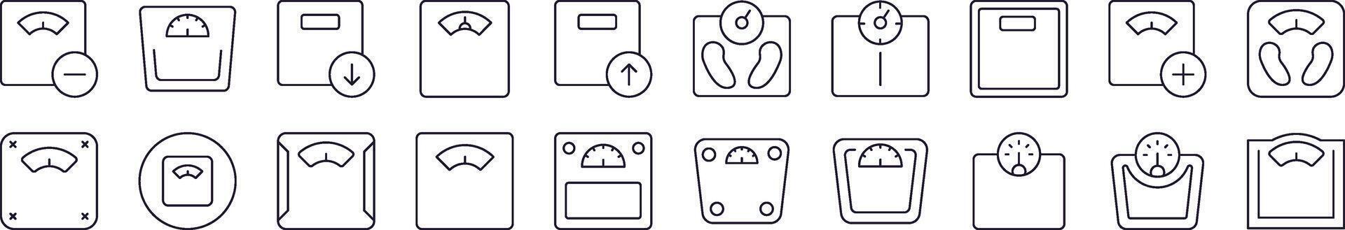 Simple Linear Icon of Floor Scale. Editable Stroke. Minimalistic Linear Pictogram for Design of Cards, Apps, Banners, Posts vector