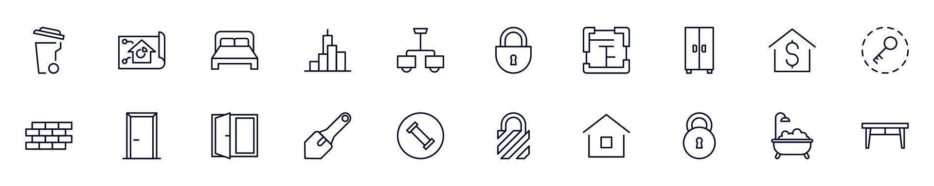 House, repair, renovation pictogram collection. Simple linear illustration that can be used as a design element for apps and websites vector