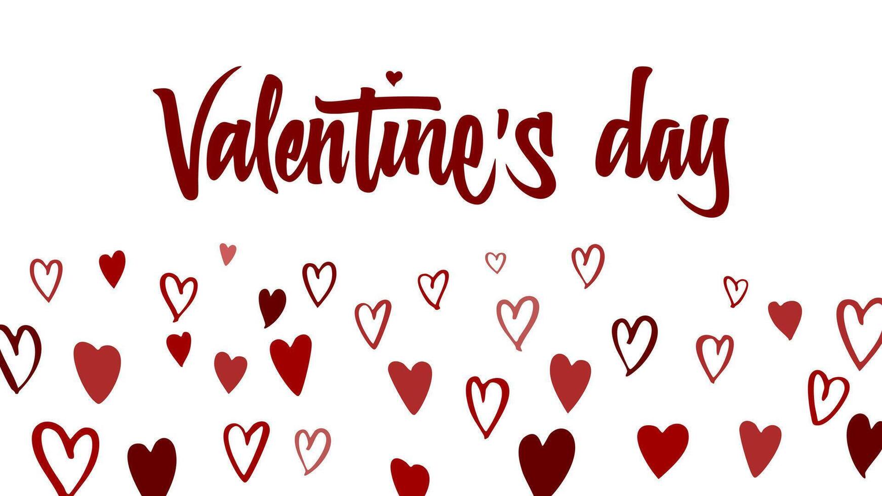 Handwritten Valentine day with a hearts, perfect for adding charm to Valentine's Day, weddings, or Mother's Day projects. Ideal for printable cards and banners. vector