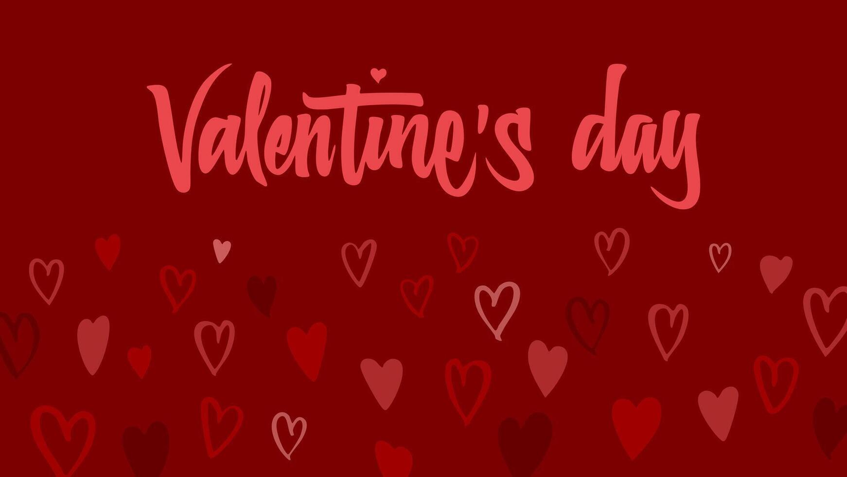Lovely handwritten Valentine day with a hearts, for adding charm to Valentine's Day, weddings, or Mother's Day projects. Ideal for printable cards and banners. vector