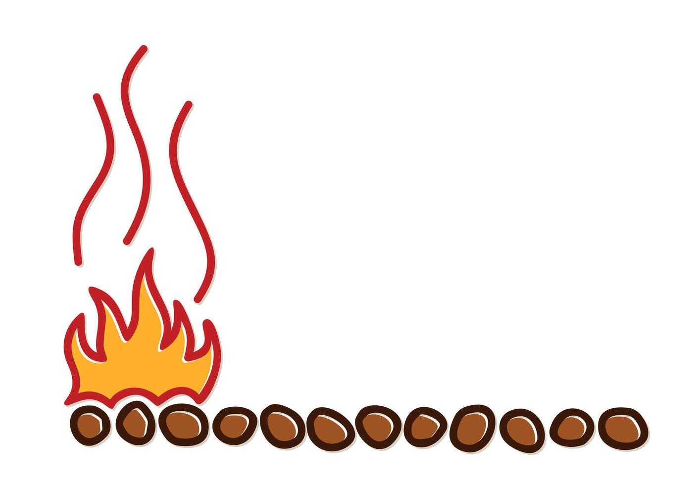 The stylized symbol of flame with firewood. vector