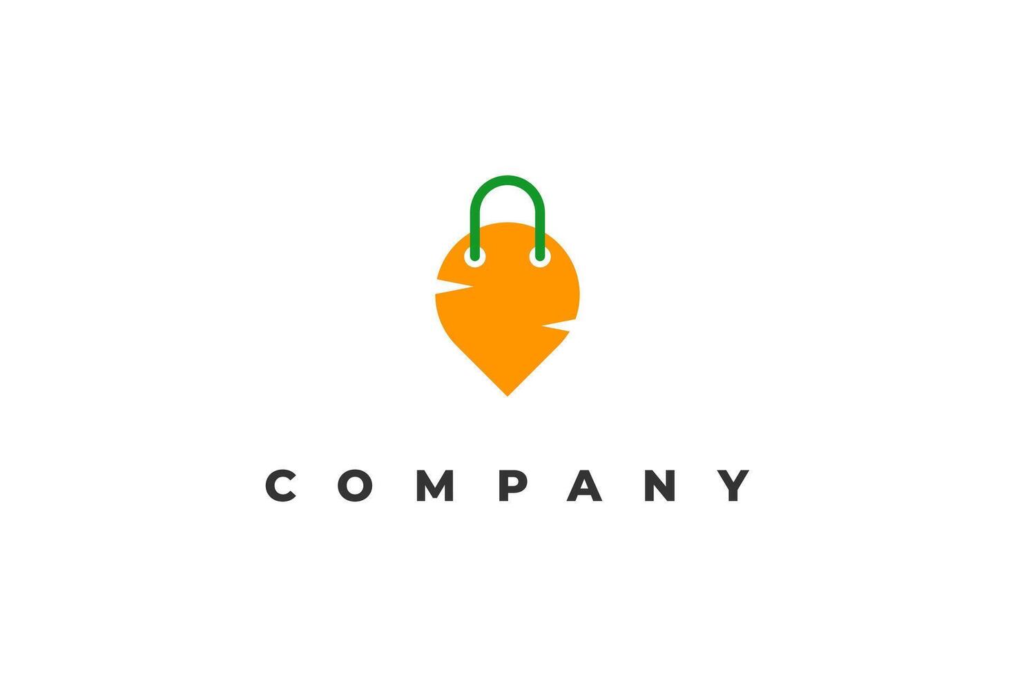 carrot and shop logo design vector