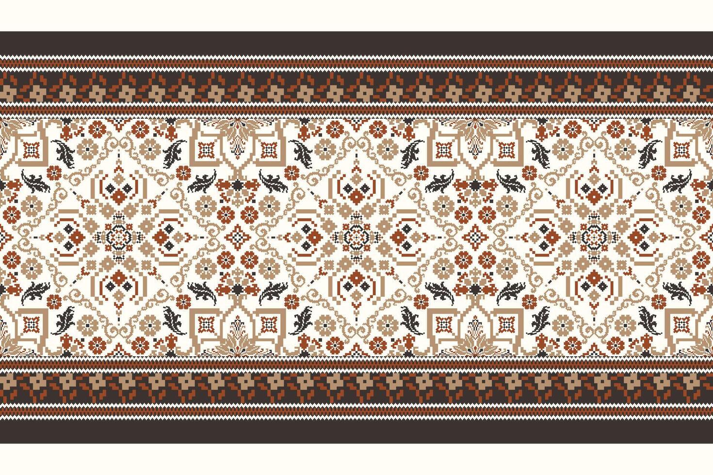 Abstract background.geometric ethnic flowers pattern on white background. vector