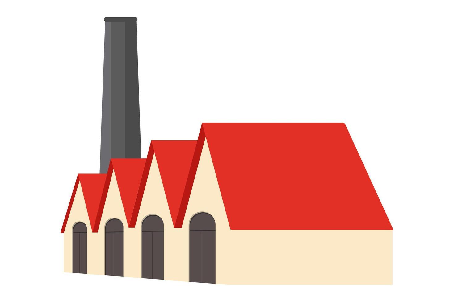 Vintage factory icon with smokestack clip art illustration vector