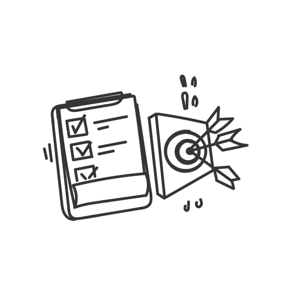 a black and white drawing of a clipboard and a paper with a pencil vector