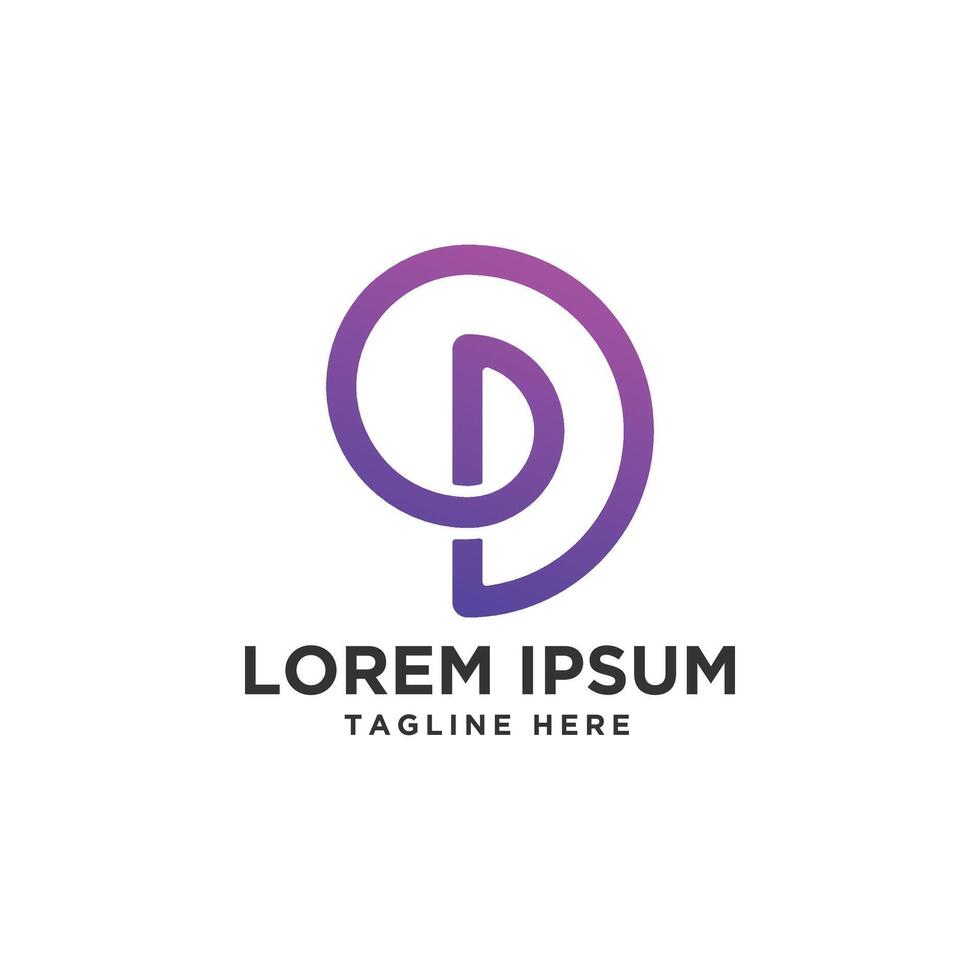 Letter P and D logo Design vector