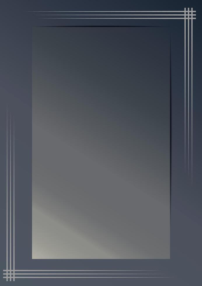 Blank gradient frame in gray color vector