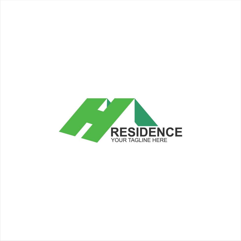 letter h logo icon for residence or building identity with creative illustration vector