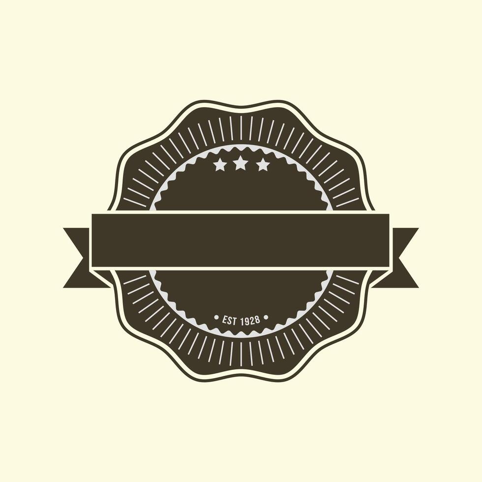 Retro badge design with ribbon vector