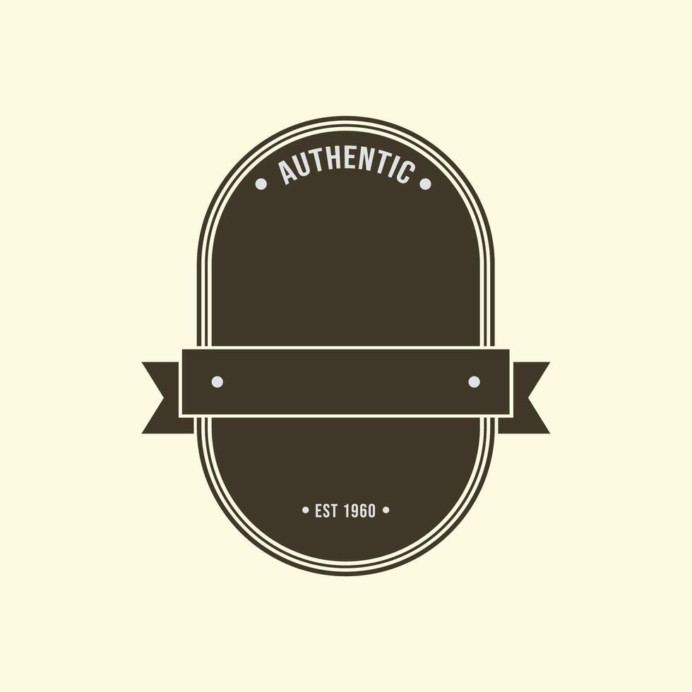 retro label design with ribbon vector
