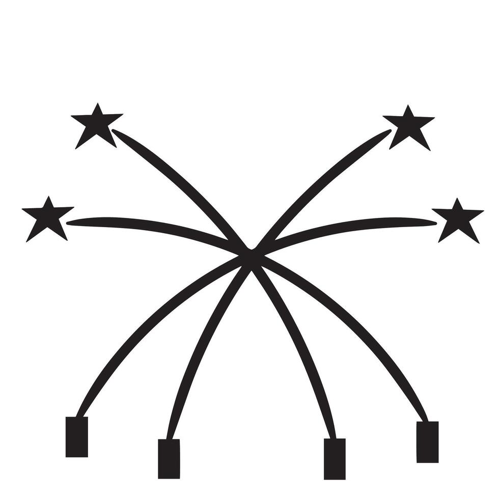 flat style fireworks pattern design vector