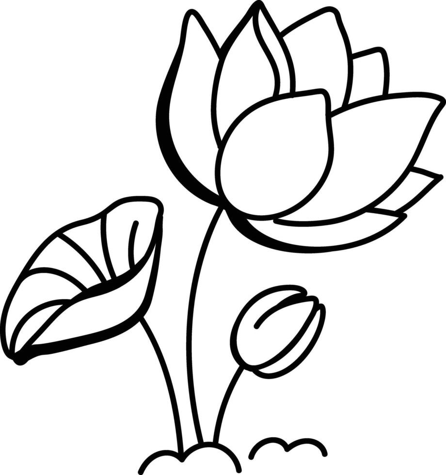 A sketchy icon of lotus plant vector