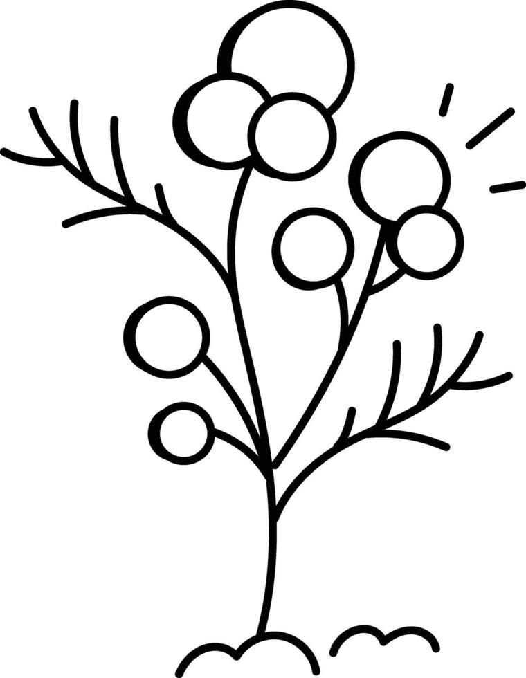 Mimosa plant icon in doodle style vector