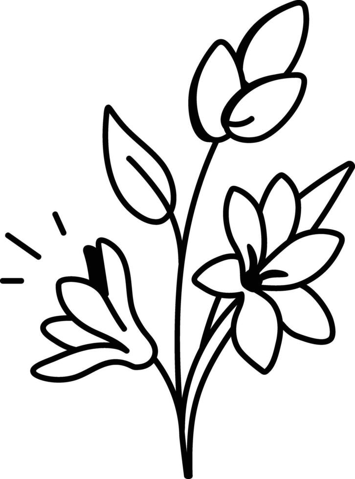 A hand drawn icon of tuberose plant vector