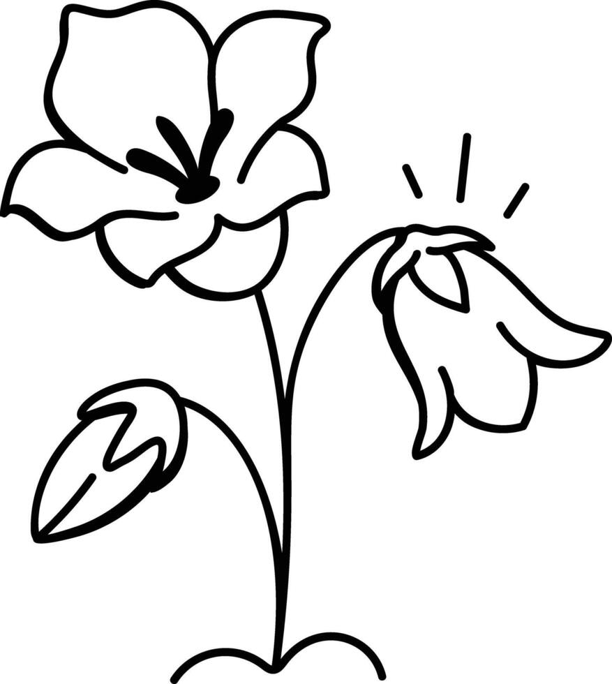 Bluebell flowers icon in drawing style vector