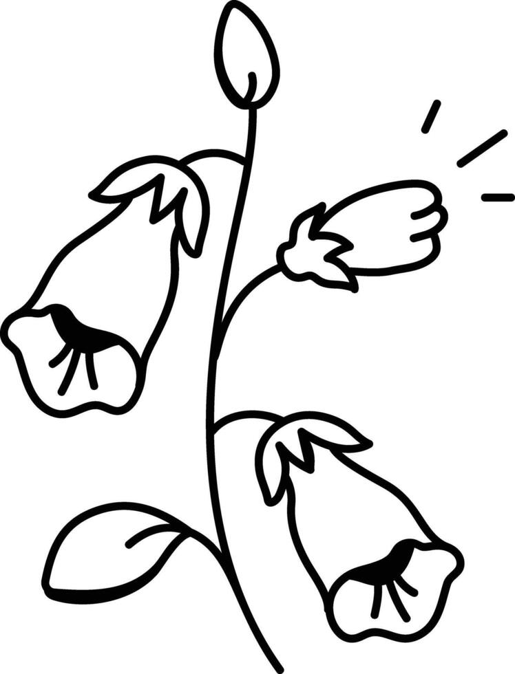 Foxglove plant icon in drawing style vector