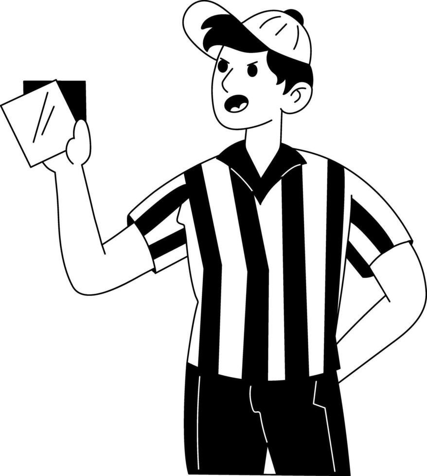 Match referee illustration in hand drawn style vector