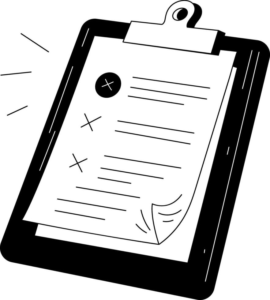 Coaching clipboard illustration in hand drawn style vector