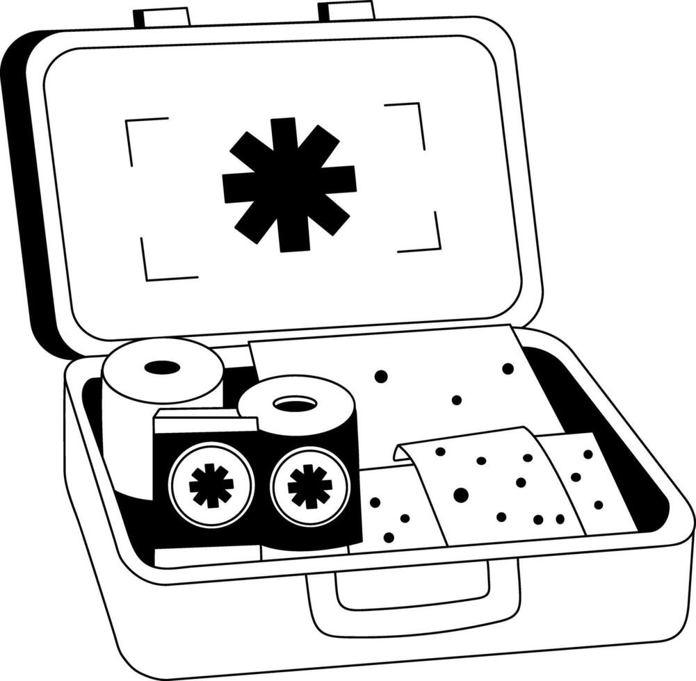 First aid box illustration in hand drawn style vector
