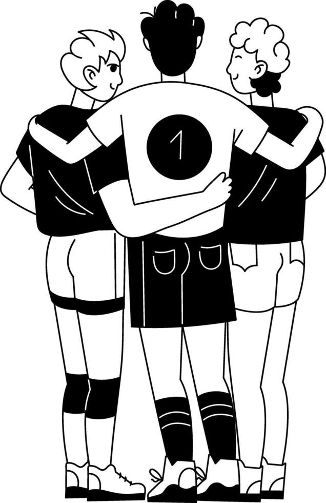 Match team discussion illustration in hand drawn style vector