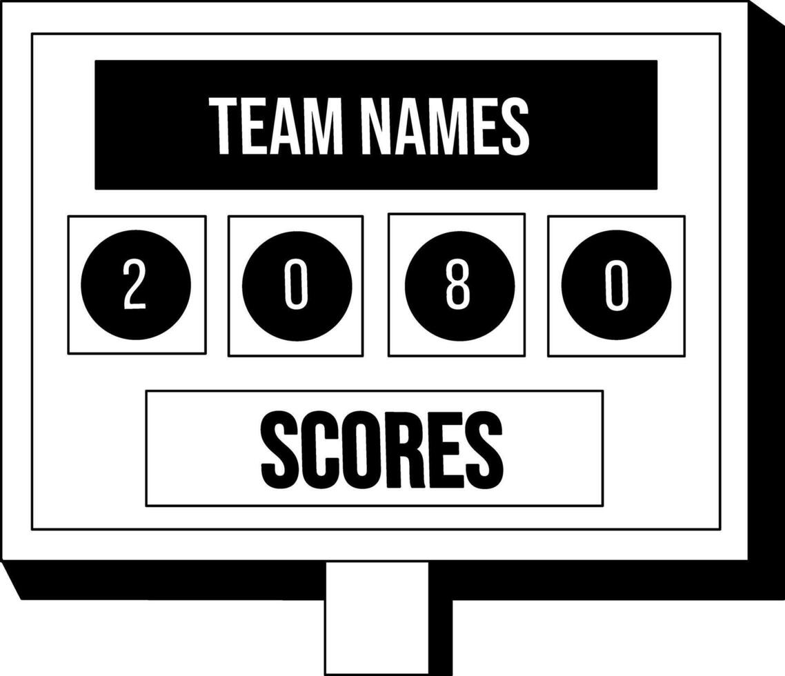 A hand drawn illustration of match scoreboard vector