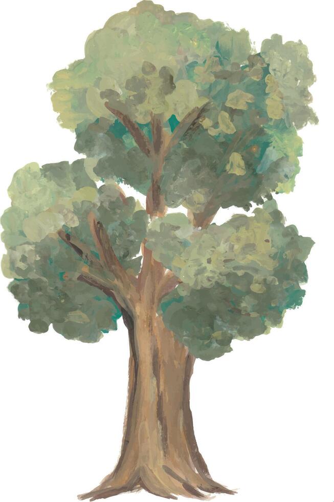 Trees hand drawn watercolour clipart vector