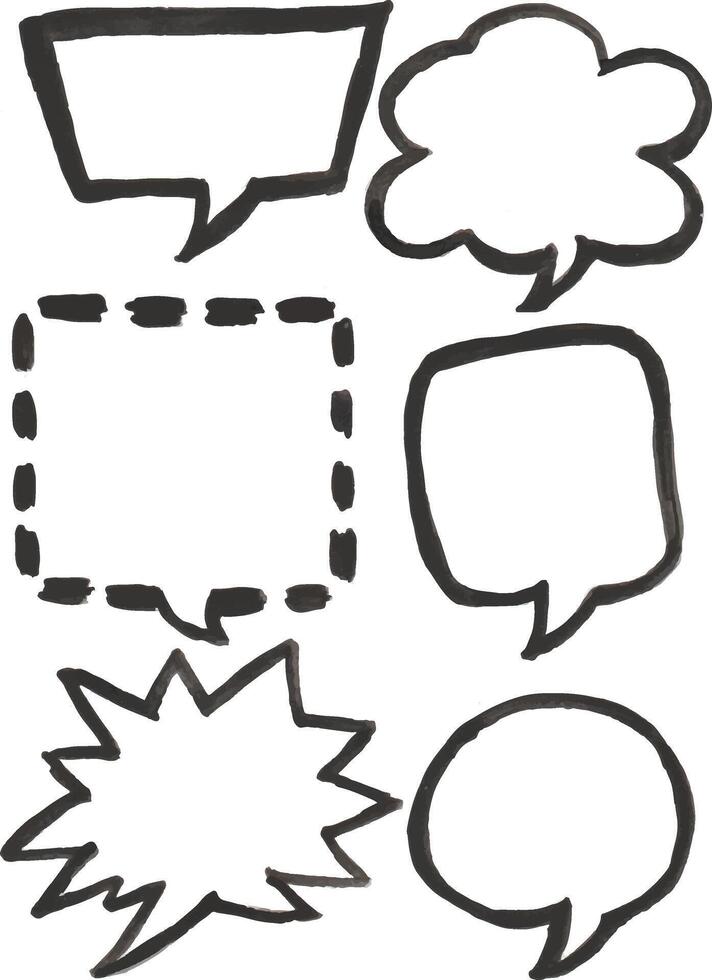 Chat bubbles hand drawn watercolour clipart with isolated whited white background vector