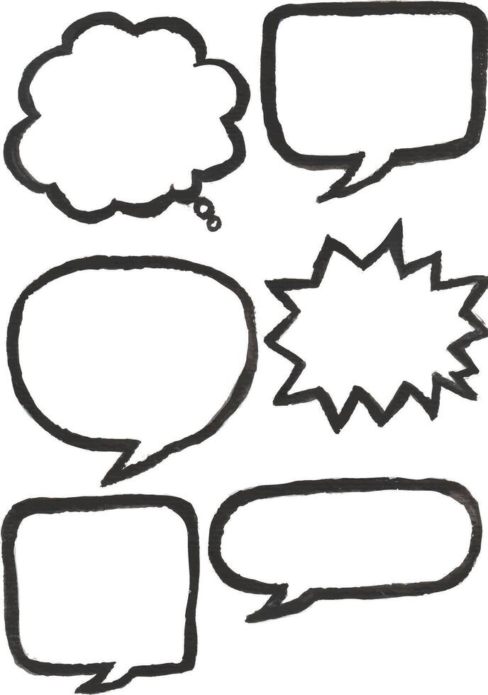 Chat bubbles hand drawn watercolour clipart with isolated white vector