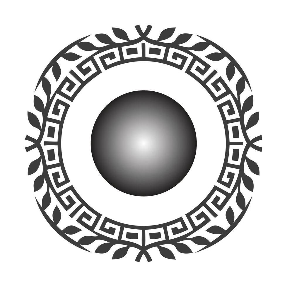 Classic Laurel Wreath Black and White Illustration. vector