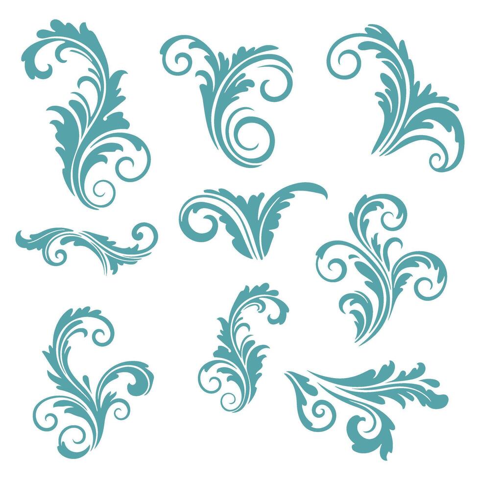 Decorative Swirl Ornament Collection for Creative Designs vector