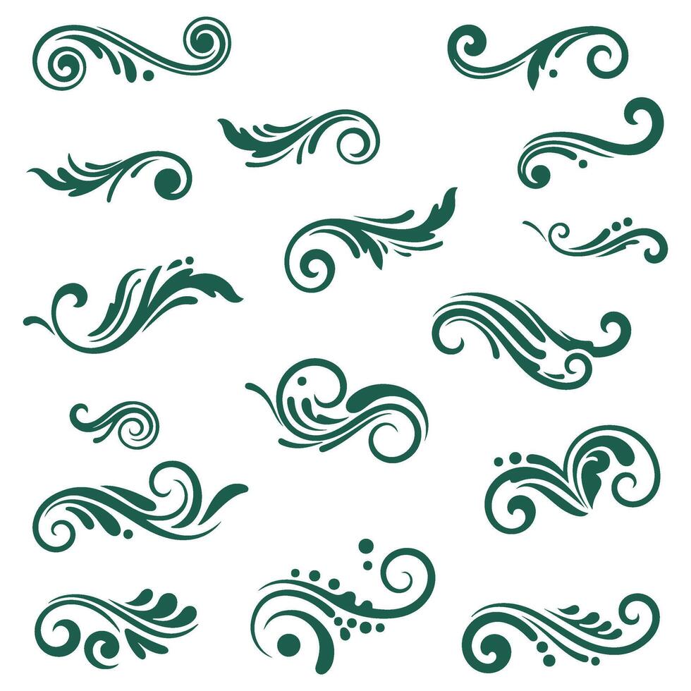 Floral Swirl Ornament Set for Stylish Artwork vector