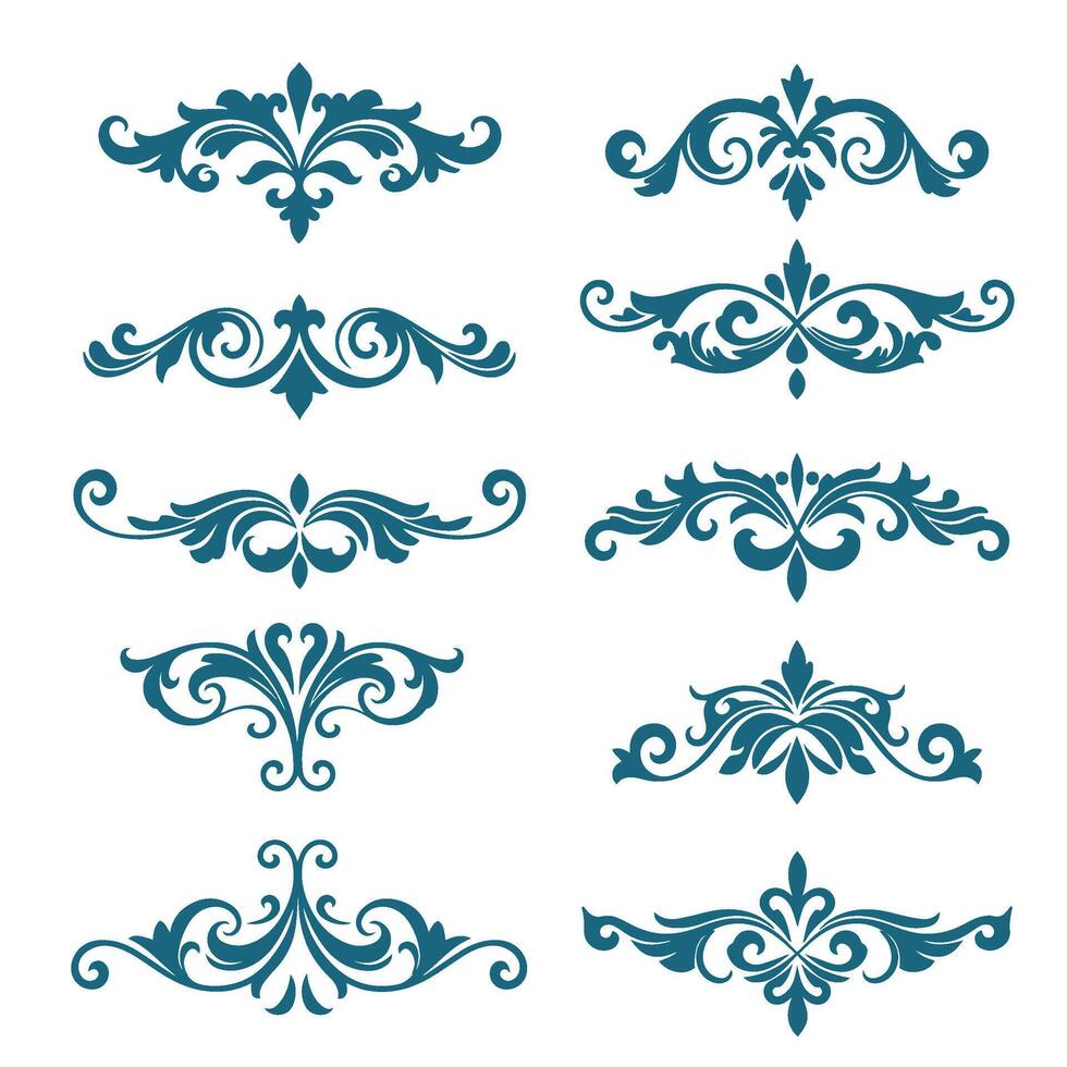 Elegant Swirl Ornament Illustrations for Creative Use vector