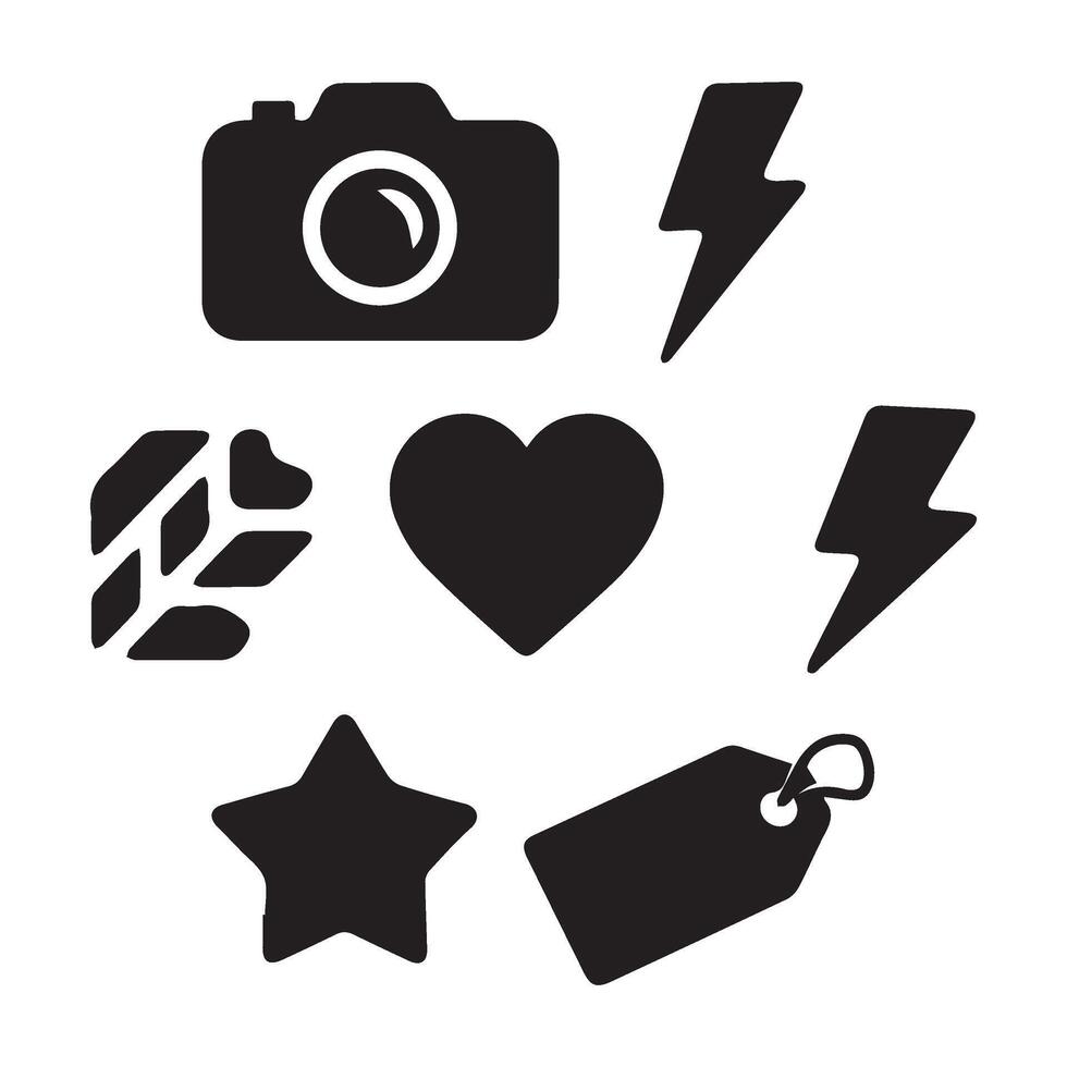 Black Silhouette Icon Collection for Web and Print Projects vector