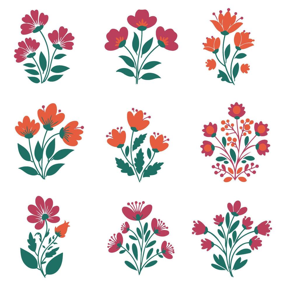 Swirl Floral Ornament Elements for Sophisticated Patterns vector