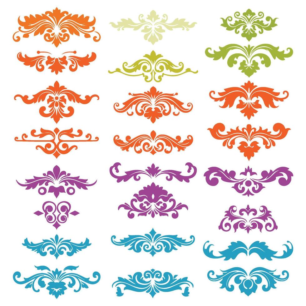 Ornamental Curls and Filigree Swirl Decorations Collection vector