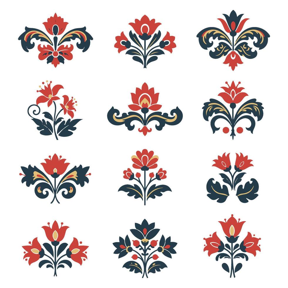 Curvy Floral Decoration Ornament for Elegant Patterns vector